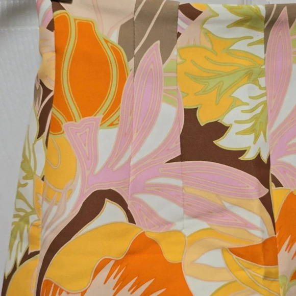 Zara Gold Yellow Floral High Waist Short SzS - Picture 8 of 12